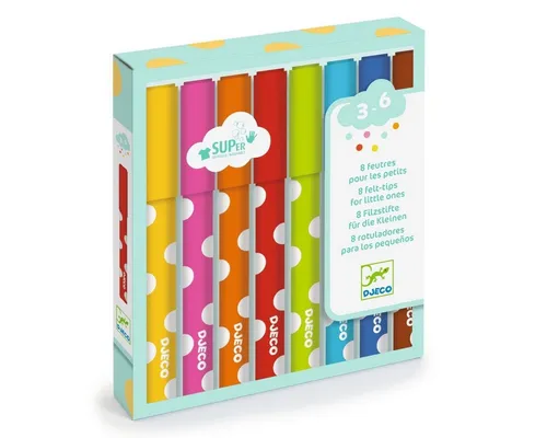 DJECO Filzstift 8 dicke Filzstifte ca. 13 cm lang Buntstifte