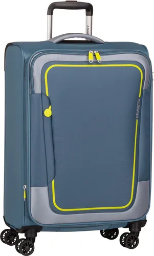 American Tourister Trolley Pulsonic Spinner 68 EXP - Mittelgroßer Koffer mit leichtem und robustem Polyester, ausgestattet mit einem dreistelligen TSA-Schloss und vielseitigen Vier-Rollen für müheloses Reisen.