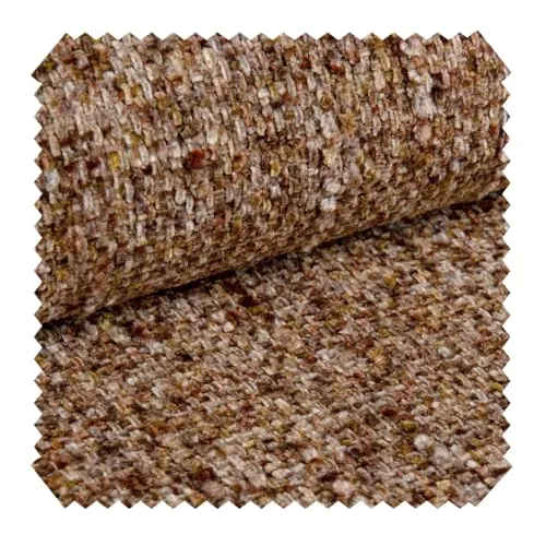 novely® MISCHLY Luxuriöser Chenille Polsterstoff 430g/m² | Strapazierfähiger Melange Möbelstoff | Pflegeleichte Meterware | 1lfm Farbe: 80 Orange-Braun