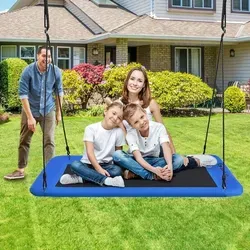 Goplus Nestschaukel - Rechteckige Hängeschaukel für Innen & Außen, 300 kg Tragkraft, 150 x 80 cm - Die Goplus Nestschaukel bietet Platz für mehrere Personen und ist ideal für Garten und Spielplatz. Mit robuster Stahlrohrkonstruktion und wetterfestem Material ist sie langlebig und stabil. Perfekt für Spaß im Freien!