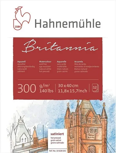 Hahnemühle Aquarellblock Britannia Aquarellblock 30x40cm 300g/m², satiniert, säurefrei