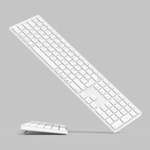 Kabellose Bluetooth-Tastatur für Mac OS-Geräte, AZERTY-Layout, Scherentasten für präzises Tippen, wiederaufladbarer Akku, zusätzliche 80 Tage Akkulaufzeit, kompatibel mit iMac/MacBook