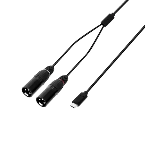 Adam Hall Cables 3 STAR Y MM USB-C 0300 Y-Kabel, 2 XLR Male auf USB-C schwarz, 3m