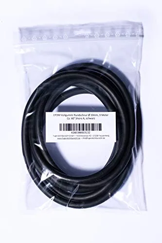 EPDM Vollgummi Rundschnur Ø 10mm, 3m Meter ca. 60° Shore A