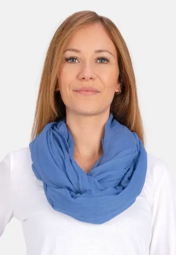 Seasons of April Loop Carina Uni - Leichter Damen Loop Schal in Jeansblau - Schals: Weicher und leichter Schlauchschal in modischem Jeansblau, perfekt für jede Jahreszeit und vielseitig kombinierbar.