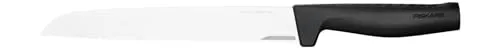 Fiskars Brotmesser Hard Edge – Elegantes Design und Scharfe Klinge - Brotmesser aus rostfreiem Stahl mit 21,8 cm langer gezahnter Klinge, ideal für harte Krusten. Ergonomischer Griff für komfortables Schneiden. Spülmaschinengeeignet, für langanhaltende Schärfe empfohlen.