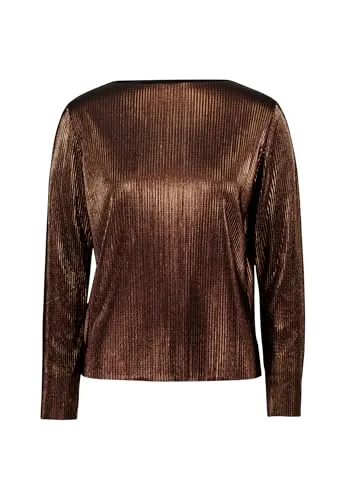 zero Damen Plissee-Shirt strukturiert 36, BrownBrown von Zero