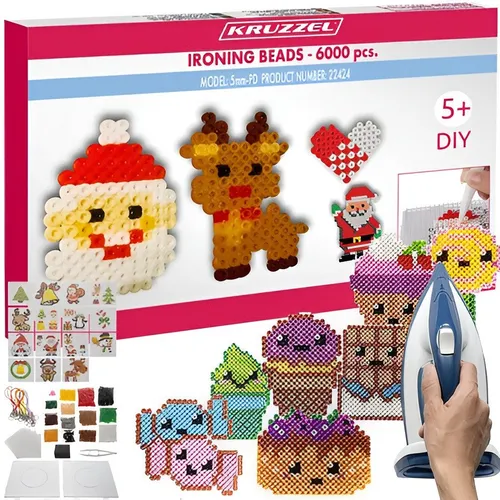 KRUZZEL Bügelperlen Bastelset, (6000-tlg)
