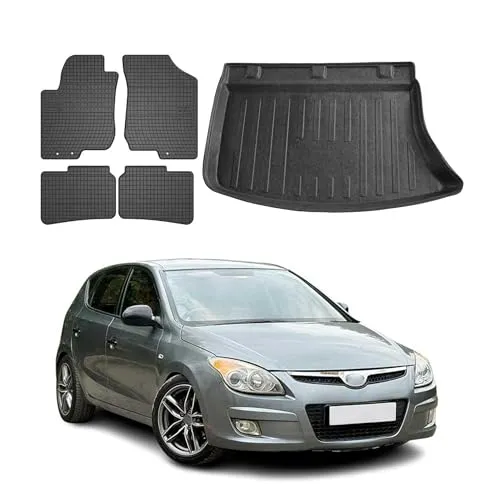 OMAC Auto-Fußmatten Set für Hyundai i30 (2007-2012) - Fahrzeugspezifische Gummi-Fußmatten, geruchlos, wasserdicht und rutschfest für optimalen Schutz und einfache Reinigung.