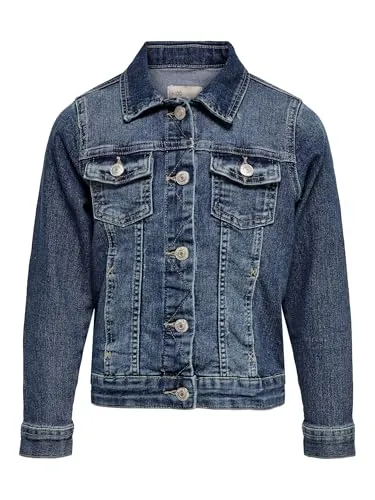 ONLY Girl Jeansjacke Dunkelblaue 140 Medium Blue Denim - Funktionsjacke aus hochwertigem Denim, perfekt für lässige Outfits und vielseitig kombinierbar.