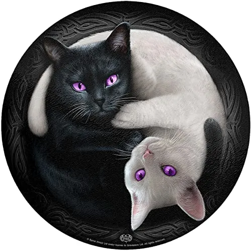 Spiral Ying Yang Cats None Schneidebrett multicolor Glas Gothic, Horror