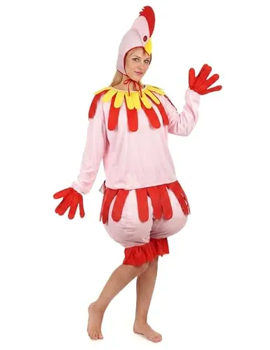 DEGUISE TOI Vegaoo Lustiges Huhn Unisex-Kostüm rosa-rot in pink von DeguiseToi