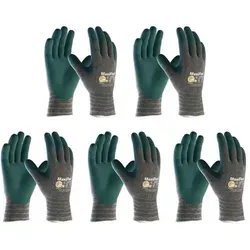 vasalat Arbeitshandschuhe ATG Maxi Comfort - 5 Paar - Atmungsaktive Handschuhe mit patentierter Nitril-Mikroschaumbeschichtung für optimalen Grip und Komfort. Ideal für Präzisionsarbeiten und zertifiziert nach Ökotex Standard 100.