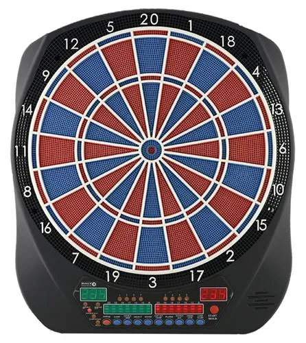 BULL S Flash RB Sound Elektronik Dartboard 67974 - Turniergröße, mit PDC Master Caller RUSS BRAY Stimme, 28 Spiele und 131 Variationen, ideal für 1-8 Spieler