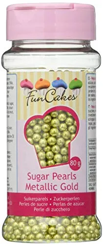 Funcakes Zuckerperlen Metallic Gold , 80 G (1Er Pack)