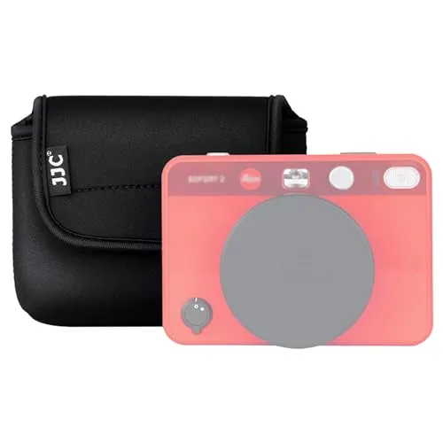 JJC Kompaktkameratasche aus Neopren mit Klettverschluss Kompatibel mit Leica Sofort 2 Sofortbildkamera, D-Lux 8 D-Lux7 Fuji X-HF1, Taschen-Organizer, Schwarz