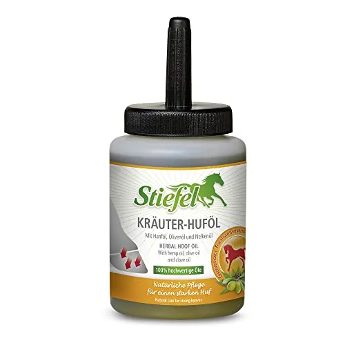 Stiefel Kräuter-Huföl 450 ml für Pferde – Schutz & Pflege für Hufe, unterstützt Hufstruktur, Elastizität & Beschaffenheit, gegen brüchige & rissige Hufe, feuchtigkeitsregulierend