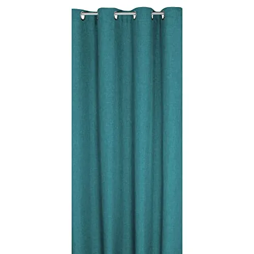 Haus und Deko Vorhang 140 x 245 cm in Leinen-Optik Struktur, blickdichter Ösenvorhang mit Metall-Ösen, klassich Elegante Übergardine 15 verschiedenen modernen Farben