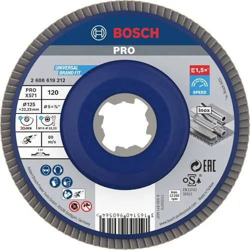 Bosch Accessories 2608619212 Fächerschleifscheibe Durchmesser 125 mm Bohrungs-Ø 22.23 mm 1 St.