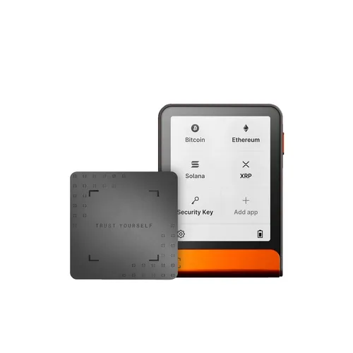 LEDGER SAS Flex Crypto Wallet mit Wiederherstellungsschlüssel in Orange - Sichere deine Krypto-Assets mit dem flexiblen LEDGER SAS Flex Wallet, inklusive Wiederherstellungsschlüssel für zusätzlichen Schutz.