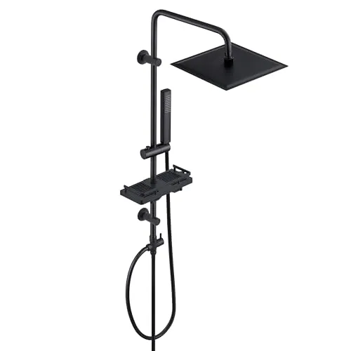 Görbach Regendusche Duschsystem mit Ablage in schwarz von Görbach