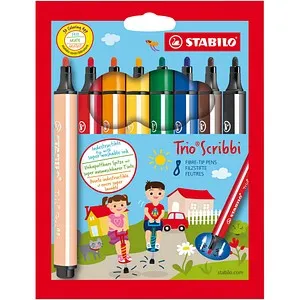 STABILO Trio Scribbi Filzstifte 8er Set in rot von STABILO
