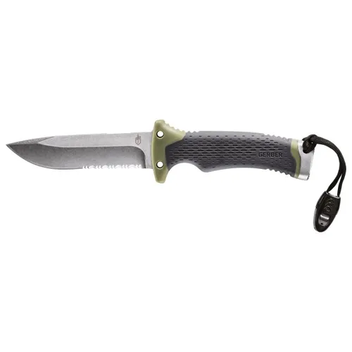 Gerber Outdoor Survival-Messer 30-001830 - 12 cm Klingenlänge, inklusive Holster und Feuerstarter, ideal für Camping und Outdoor-Aktivitäten
