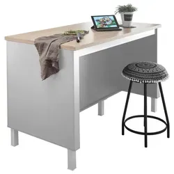 Mid.you Kücheninsel in Weiß und Sonoma Eiche