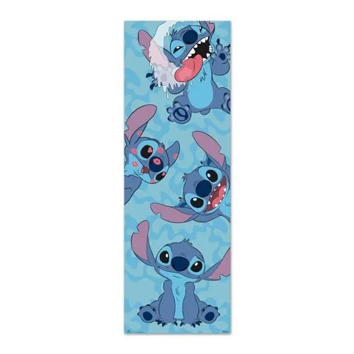 Grupo Erik Poster Türposter Disney Stitch Poster Covers Kunstdruck - Deko Wohnzimmer oder Deko Schlafzimmer - Deko Zimmer - Größe 53 x 158 cm - Offizieller Disney Merch