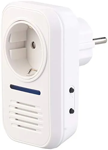 CASAcontrol Funkgong Steckdose: Steckdosen-Funkklingel für kinetische Funk-Taster, mit 230-V-Steckdose (Funktaster Klingel, Funk Klingel Taster, Funkschalter)