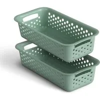 ProHome Aufbewahrungskorb 0,7L Grün 20 x 10 cm 2 Stück