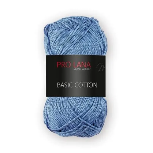 Pro Lana Pro Lana BASIC COTTON Baumwollgarn 50 g Häkelwolle, 125 m (Perfektes Baumwoll-Garn für leichte Pullover, Mützen und Accessoires), 50 g
