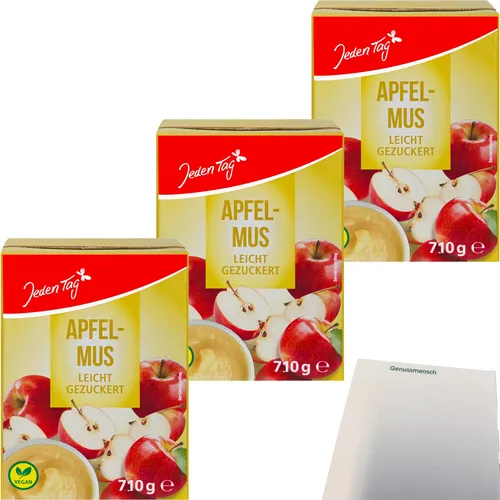 Jeden Tag Apfelmus 3er Pack 3x710g Packung usy Block von Jeden Tag