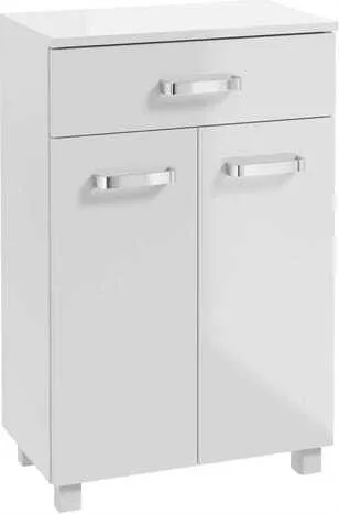 Badezimmerschrank stehend auf Beinen weiß glänzend 50x78 cm Mila