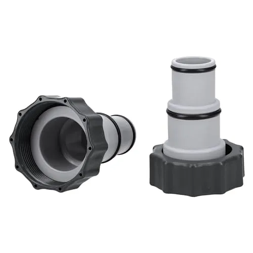 Kalitec Pool Adapter A – Schlauchadapter 38mm & 32mm auf 2 Zoll Innengewinde, für Filteranlage, Sandfilter, Poolpumpe & Tauchpumpe, Schlauchtülle mit Dichtring (2er Set)