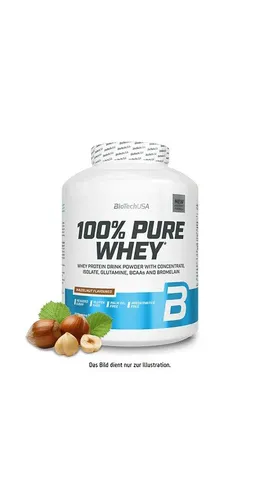 BioTech USA 100% Pure Whey Haselnuss, 2270 g - Protein Shake für Muskelaufbau, hochwertiges Whey-Protein mit köstlichem Haselnussgeschmack, ideal für Fitness-Enthusiasten.