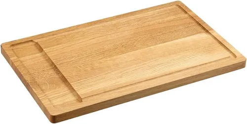 KESPER® Schneidebrett Eichenholz mit Vertiefung 45 × 28 × 2 cm - Hochwertiges Schneidebrett aus Eichenholz mit praktischer Vertiefung für sauberes Arbeiten. Ideal für die Küche und vielseitig einsetzbar.