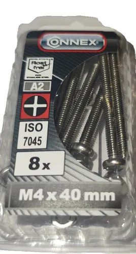 Gewindeschrauben M4 x 40 mm PH 2 - 8 Stück liko Edelstahl Iso 7045 mit Muttern