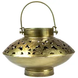 Marrakesch Teelichthalter Garten Windlicht Buddha Gold Antik - Teelichthalter aus handgearbeitetem Metall, vereint modernes und traditionelles Design. Harmoniert mit jedem Einrichtungsstil und bringt den magischen Hauch des Orients in Ihr Zuhause.