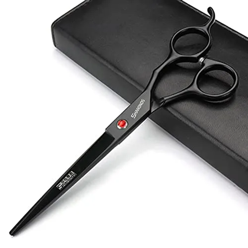 Hochwertige 440c hohe härte edelstahl schwarz 7 zoll cut salon professionelle haar stylist haarschnitt und dünner haar spezielle haar schere eingestellt (Cutting Scissors)