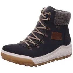Rieker Damen Schnürstiefeletten Y4730, Chukka Boots in Blau - Wanderschuhe mit weicher Decksohle und RIRICON-Sohle für optimalen Komfort bei jedem Schritt, ideal für modebewusste Frauen.