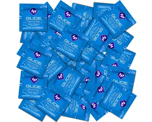 ID Lube Gleitgel Glide - Natural Feel, 100 Sachets mit je 4ml (insgesamt 400ml), 100-tlg., veganes Gleitgel in hygienischen Probe-Tütchen (Sachets)