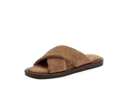 Tamaris Pantolette Sommerschuh mit TOUCH-IT Technologie - Modische Schlüpfsandale in Braun (Gr. 38) mit komfortabler TOUCH-IT Dämpfung, ideal für entspannte Sommertage. Der Keilabsatz sorgt für einen lässigen Look.
