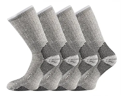 TippTexx 24 2 Paar Outdoor Thermo Socken, Extrem warm und haltbar (43/46, GRAU)