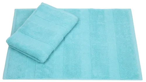 Betz Badematte 2er Set Badvorleger Deluxe Größe 50 x 68 cm, strapazierfähig, Baumwolle, rechteckig, unbeschichtet