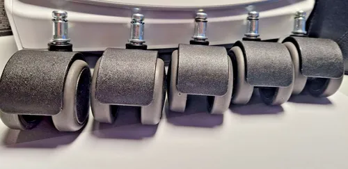 hjh OFFICE ROLO Stuhlrollen 5er Pack 11mm/50mm - Stuhlrollen für Hartböden, lastabhängig gebremste Sicherheitsrollen, ideal für Bürostühle, sorgen für ein sanftes Gleiten und schützen Ihren Boden.