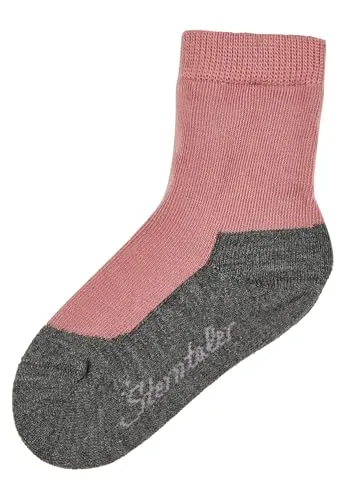 Sterntaler Socken kurz - Innenfrottee im Sohlenbereich - Mädchen Kinder Socken mit kurzem Schaft im Woll Mix - atmungsaktive Sportsocken - Outdoor Socken - Ideal für Gummistiefel - perlrosa, Größe 26