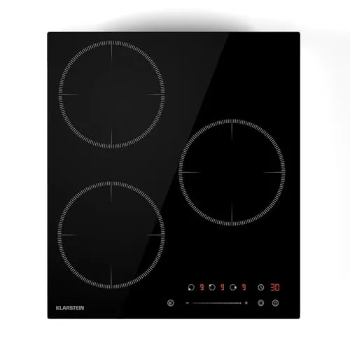 Klarstein Delicatessa Induktionskochfeld - Kochfelder mit 3 Zonen, 6600W Leistung und intuitiver Slider Touch Control für präzises Kochen. Ideal für sicheres Kochen dank Kindersicherung und Restwärmeanzeige.