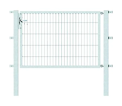 Einzeltor ALBERTS Flexo 150 x 100 cm Typ 6/5/6 - Gartenzäune - Hochwertiges Metalltor in Silber, stabiler 40x40 mm Rahmen und inklusive robuster Pfosten für optimale Sicherheit und Langlebigkeit.