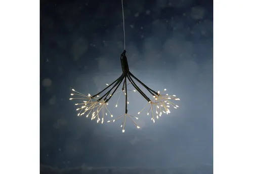 LED Feuerwerk Leuchte - schwarzer Polarstern/Pusteblume - Nussknacker - 100 LED - 8 Funktionen mit Fernbedienung für festliche Stimmung, wetterfest und ideal für Innen- und Außenbereiche.